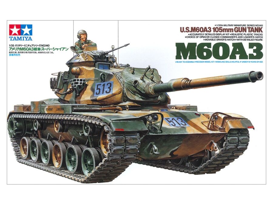 Tamiya 35140 1/35 U.S. M60A3 105mm Gun Tank：圖片 2