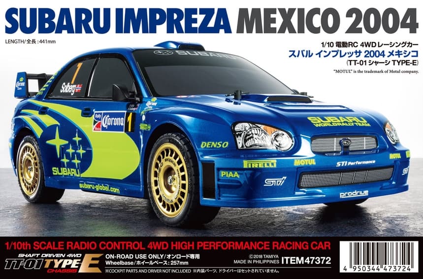 Tamiya 47372 1/10 R/C Subaru Impreza Mexico 2004 (TT-01 Type