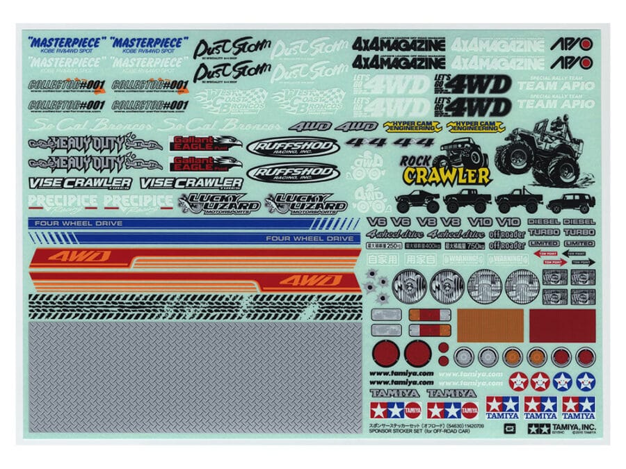 Tamiya 54630 Sponsor Sticker Set (for Off-Road Car)：圖片 1
