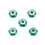 Tamiya 95424 2mm Aluminum Lock Nut (Green, 5pcs.)