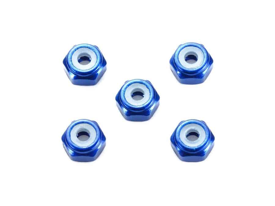 Tamiya 95459 2mm Aluminum Lock Nut (Dark Blue, 5pcs.)：圖片 1