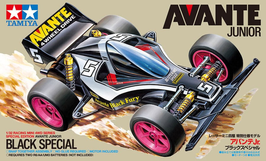 Tamiya 95501 1/32 Mini 4WD Avante Jr. Black Special (Type 2 Chassis)：圖片 2