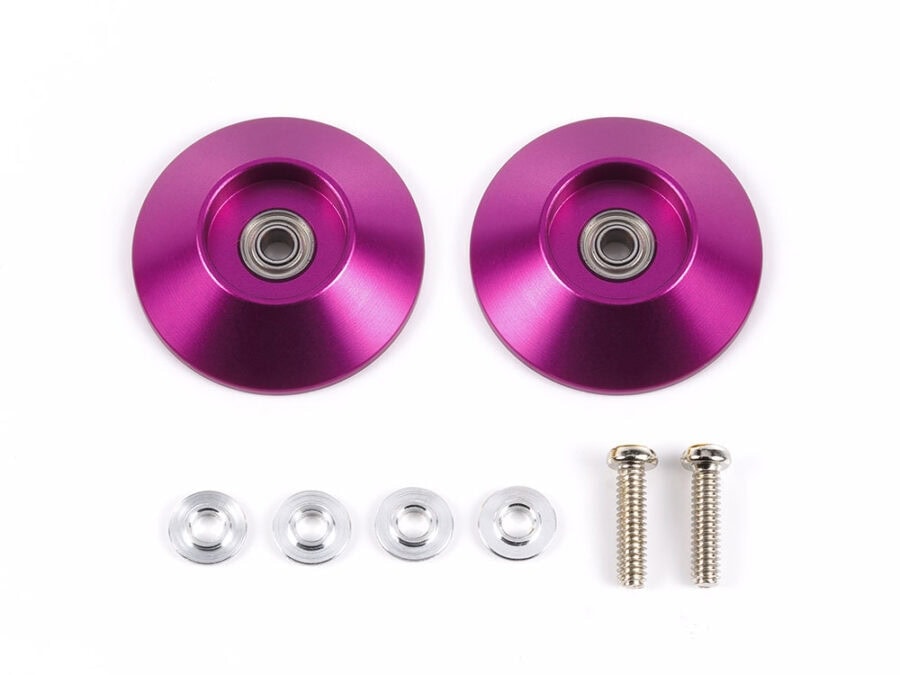 Tamiya 95541 HG 19mm Tapered Aluminum Ball-Race Rollers (Ringless/Purple)：圖片 1