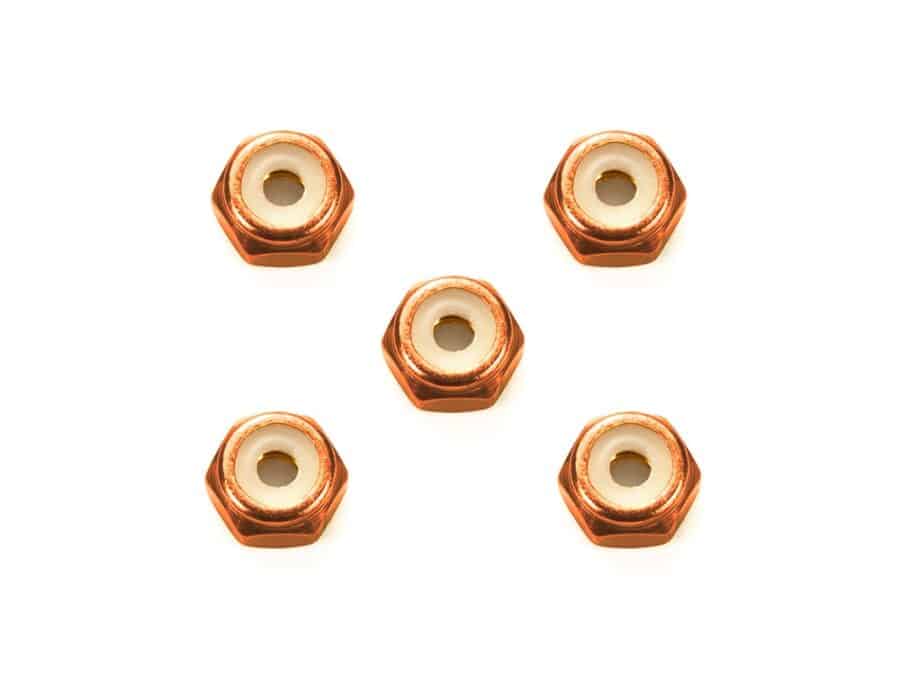 Tamiya 95556 2mm Aluminum Lock Nut (Orange, 5pcs.)：圖片 1