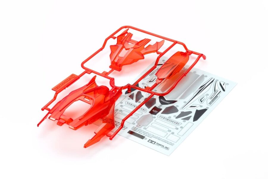 Tamiya  95407 Mini 4WD DCR-01 Body Parts Set (Clear Red)：圖片 1