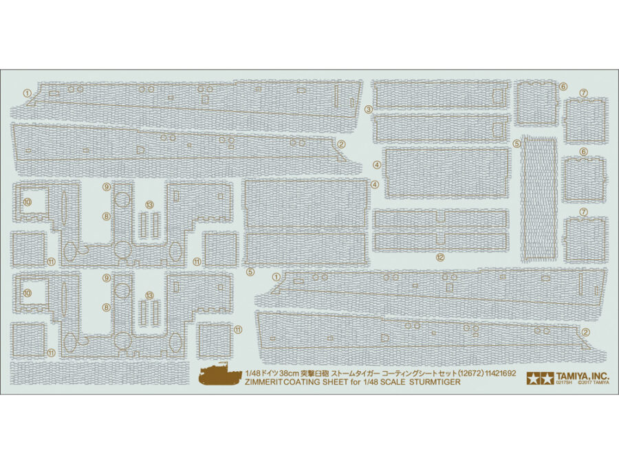 Tamiya 12672 Zimmerit Coating Sheet For 1/48 Sturmtiger：圖片 1
