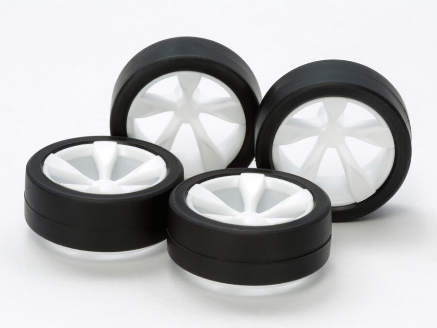 Tamiya 15513 1/32 Mini 4WD JR Low Profile Tire/Wheel Set 5-Spoke：圖片 1