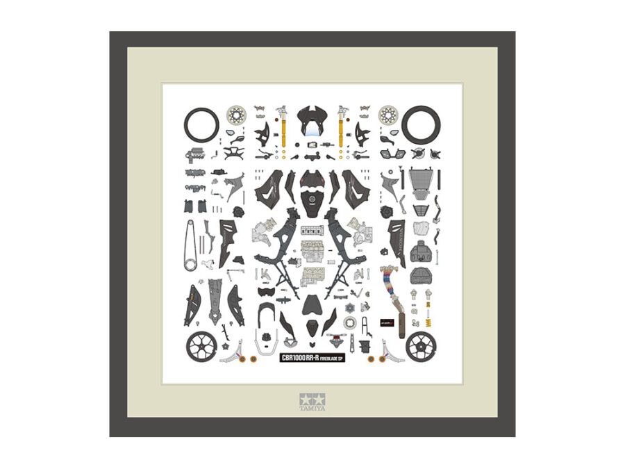 Tamiya 1/12 Scale Honda CBR1000RR-R FIREBLADE SP Black Parts Panel：圖片 1