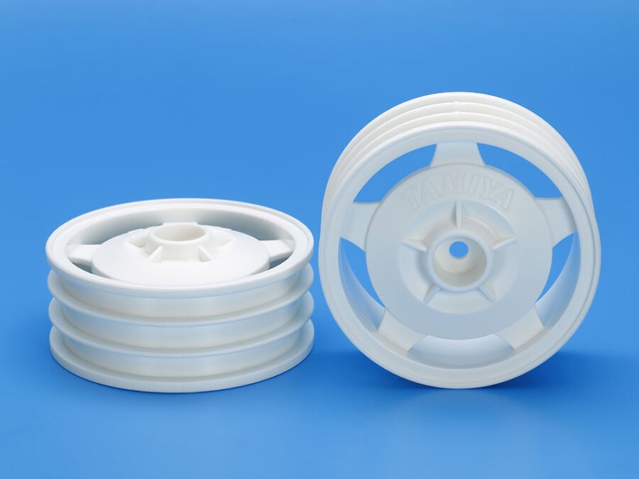 Tamiya 22044 2WD Buggy Front Star-Dish Wheels (Hex Hub, White)：圖片 1