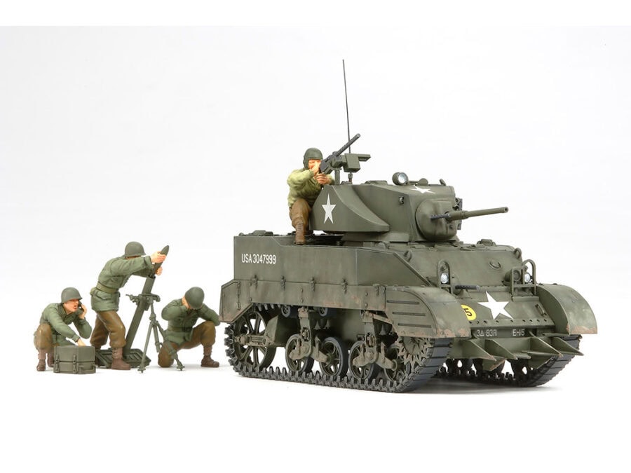 Tamiya 35313 1/35 US Light Tank M5A1 - 'Pursuit Operation' w/4 Figures：圖片 1