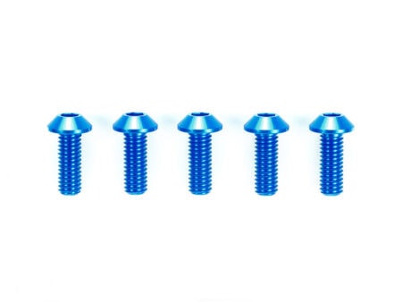 Tamiya 42329 3x8mm Hi-Grade Aluminum Hex Head Screws (Blue, 5pcs.)
