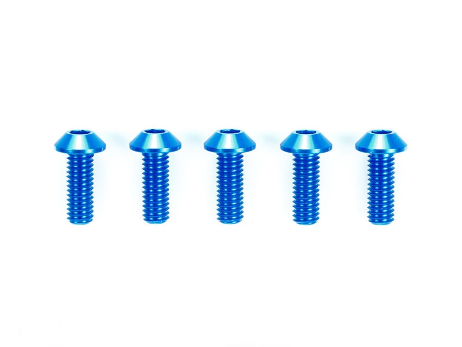 Tamiya 42329 3x8mm Hi-Grade Aluminum Hex Head Screws (Blue, 5pcs.)：圖片 1