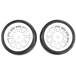 Tamiya 47351 White 10-spoke Wheels w/Reinforced Tires Type C (24mm，2pcs.)：圖片 2