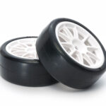 Tamiya 47351 White 10-spoke Wheels w/Reinforced Tires Type C (24mm，2pcs.)