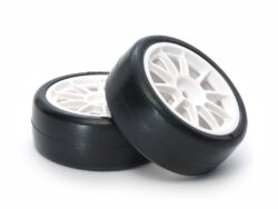 Tamiya 47351 White 10-spoke Wheels w/Reinforced Tires Type C (24mm，2pcs.)