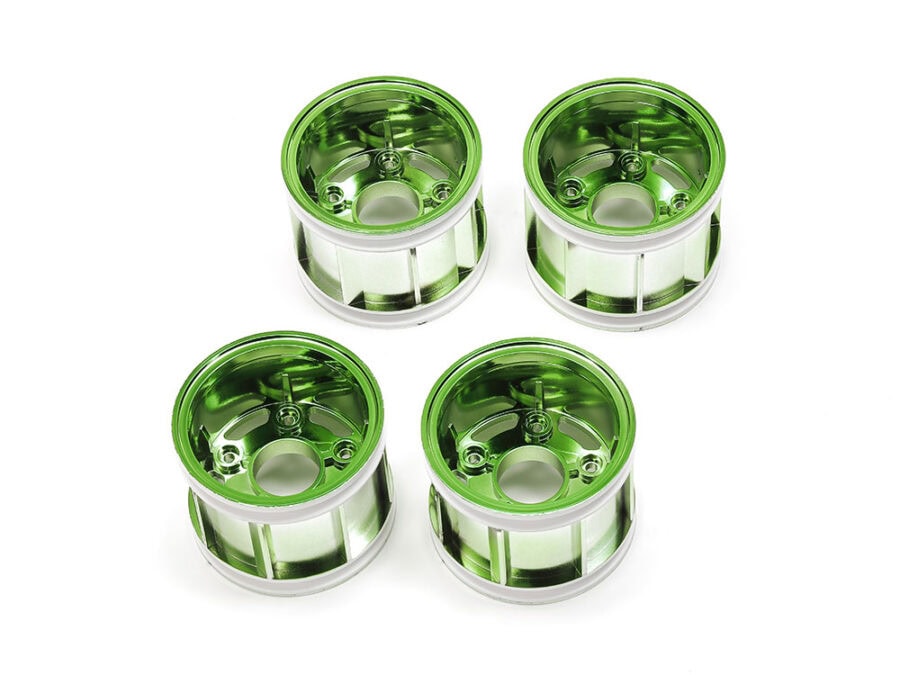 Tamiya 47418 WR-02CB T Parts (Wheel Rims) (Green Plated)：圖片 1