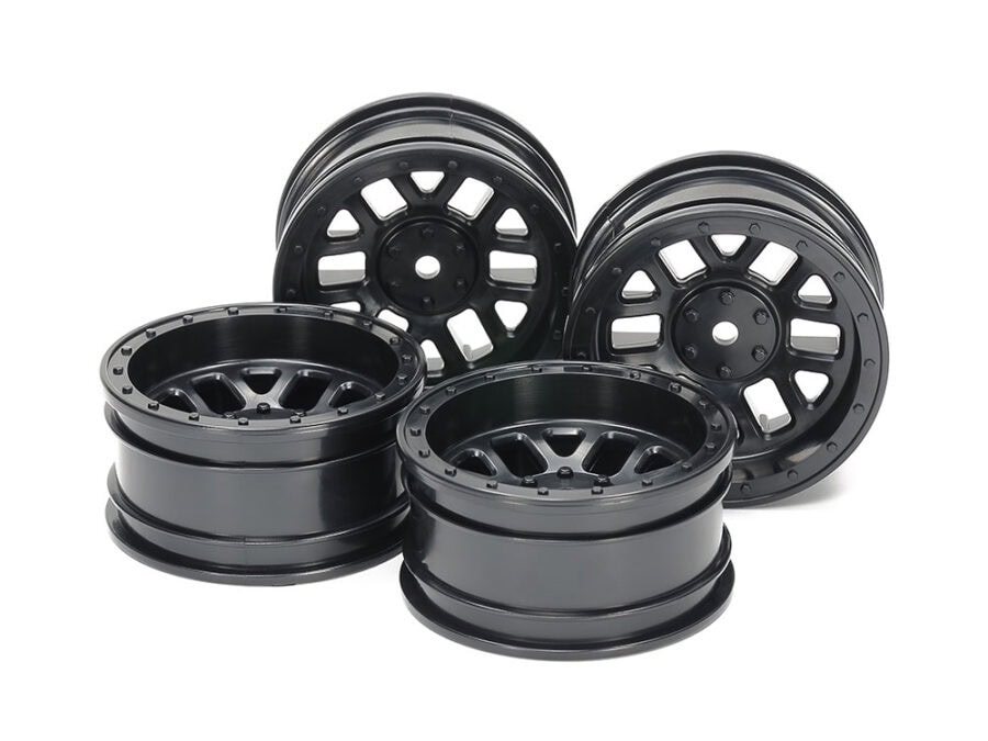 Tamiya 51686 CC-02 12-Spoke Wheels (26mm Width, Offset +6) (Black) 4pcs.：圖片 1