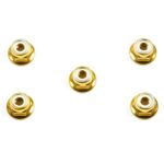Tamiya 53161 4mm Anodized Aluminum Flange Lock Nuts (Gold, 5pcs.)