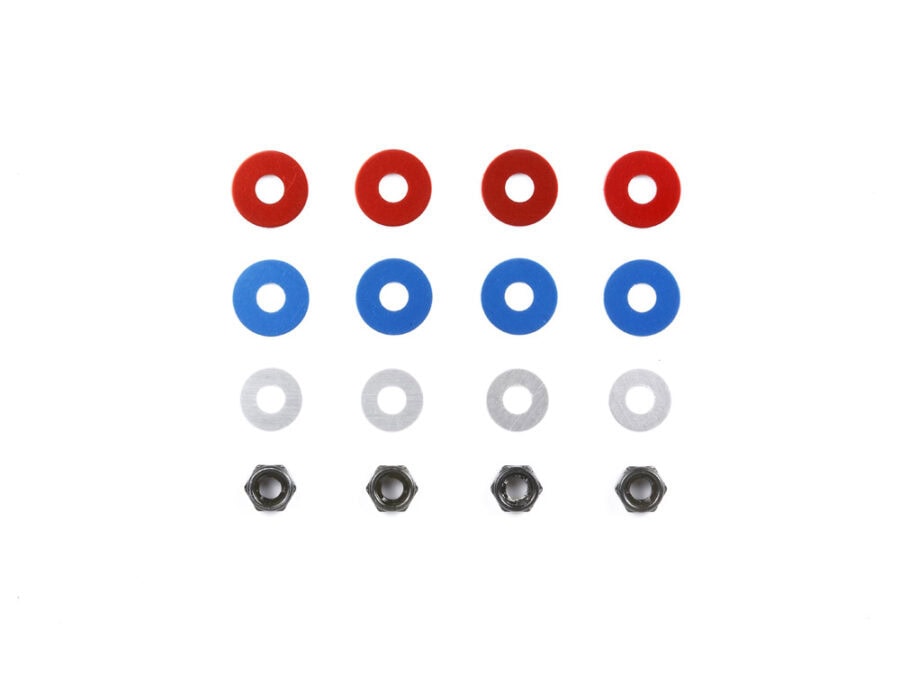 Tamiya 53448 4mm Hard Lock-Nut & Spacer Set：圖片 1