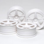 Tamiya 53471 RC 24mm Medium-Narrow White 5-Spoke Wheels (Offset 0)