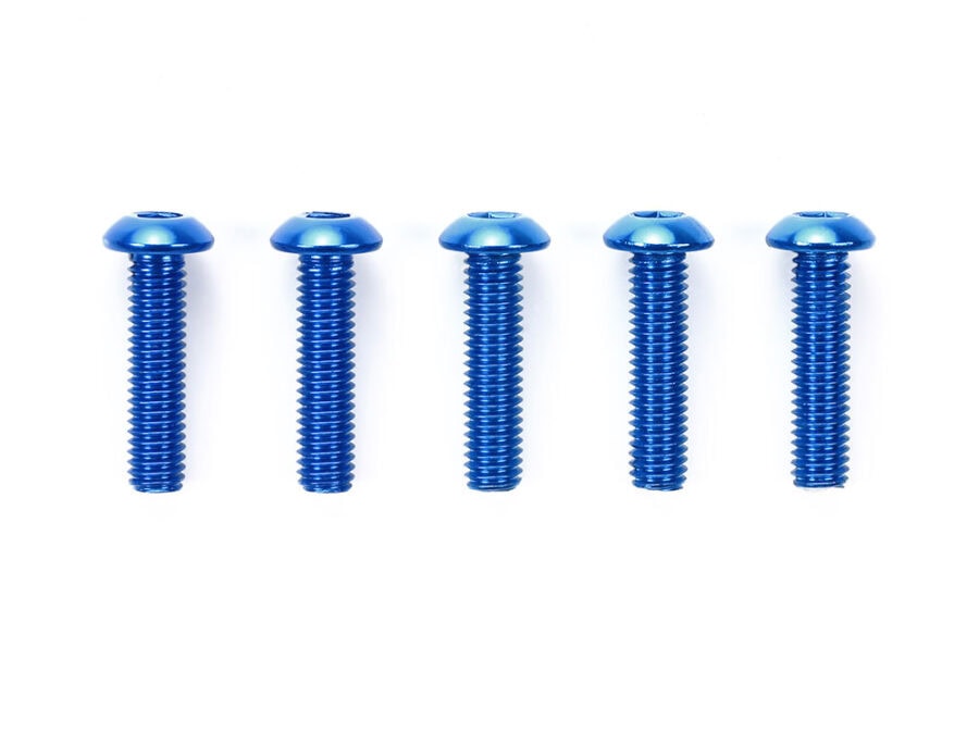 Tamiya 53768 3X12mm ROUND HEAD SOCKET SCREW /BLUE 5PCS：圖片 1