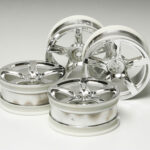 Tamiya 53859 5-Spoke Metal Plated Wheels 4pcs. (24mm Offset 0)