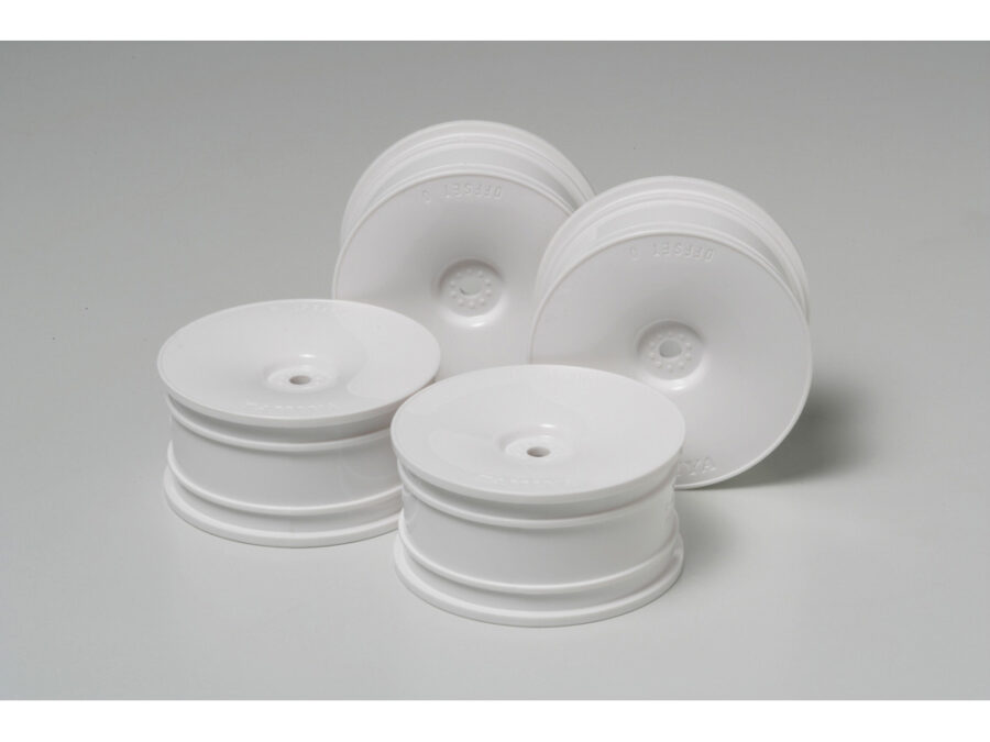 Tamiya 53914 RC White Dish Wheel 4pcs. (26mm Width, Offset 0)：圖片 1
