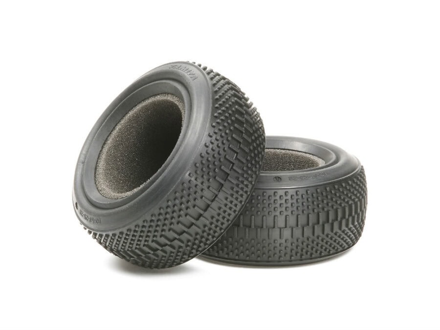 Tamiya 54185 Dual Block Tires K (4WD/Front, 62/25)：圖片 1