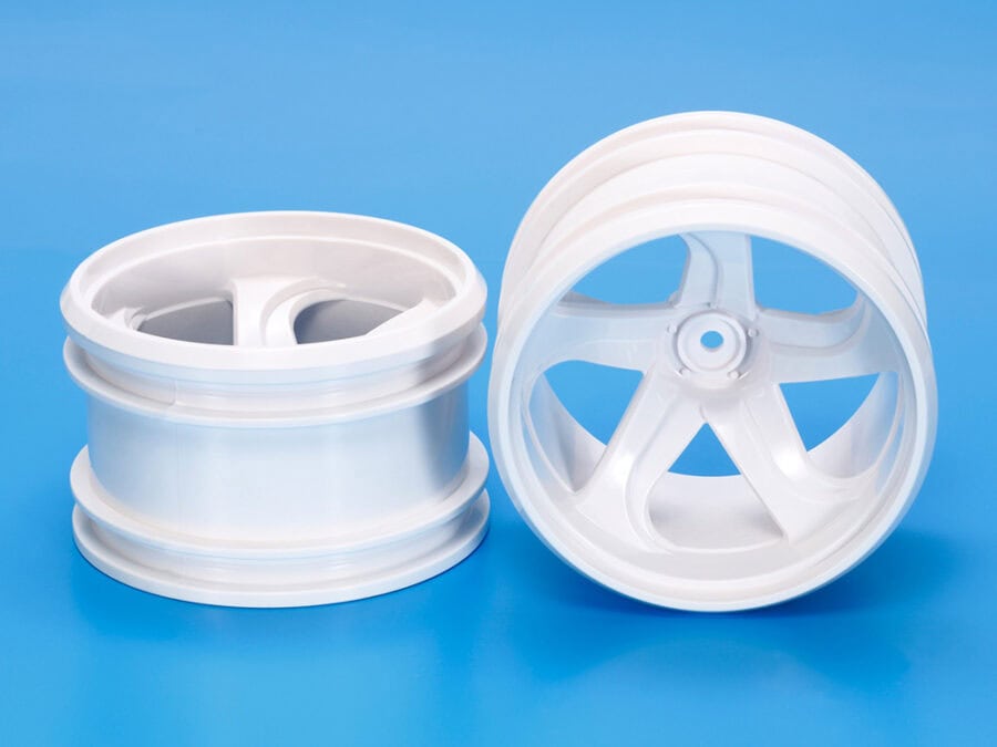 Tamiya 54676 GF-01 White 5-Spoke Wheels：圖片 1