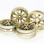 Tamiya 54736 RC Med Narrow Mesh Wheels 4pcs Gold Plated/Offset +2 (4pcs)