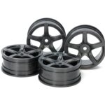 Tamiya 54739 RC 24mm Med Narrow 5 Sp Wheels Black Offset 0 Hard 4pcs