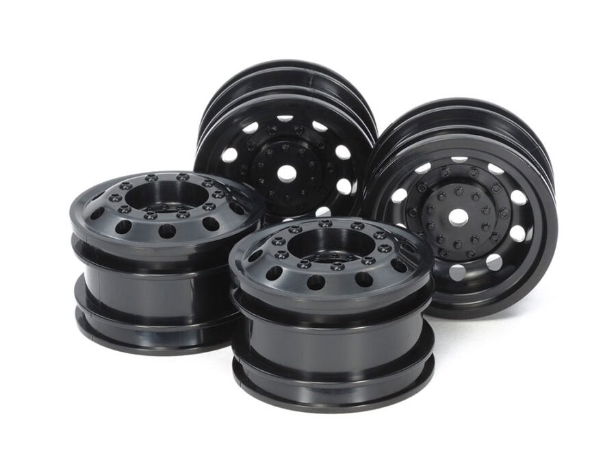 Tamiya 54741 On-Road Racing Truck Wheels (Front & Rear / 2pcs. each) (Black)：圖片 1