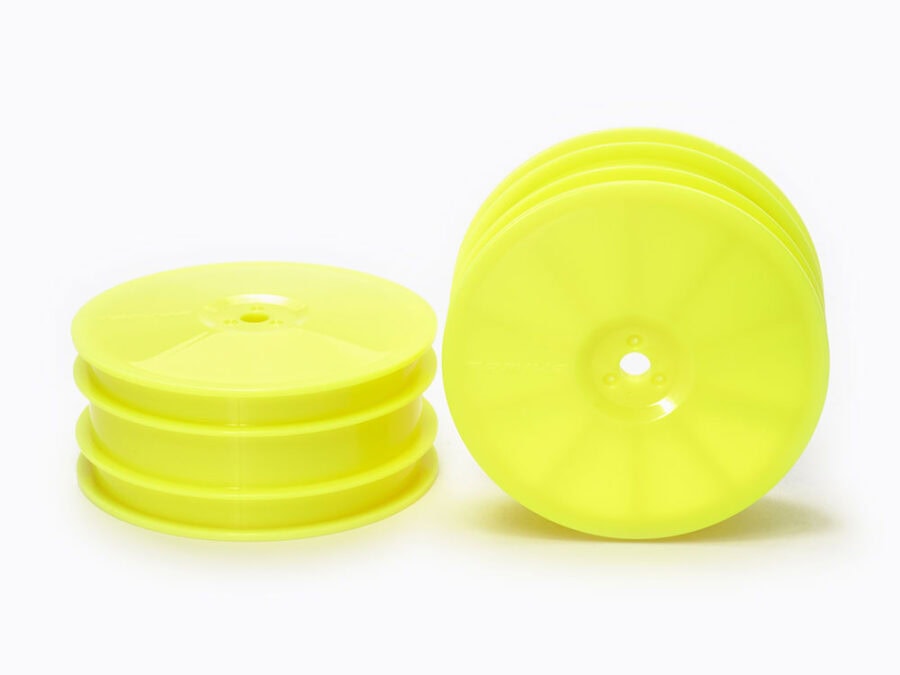 Tamiya 54748 RC 4WD Buggy Front Dish Wheels - Hex Hub / Yellow：圖片 1