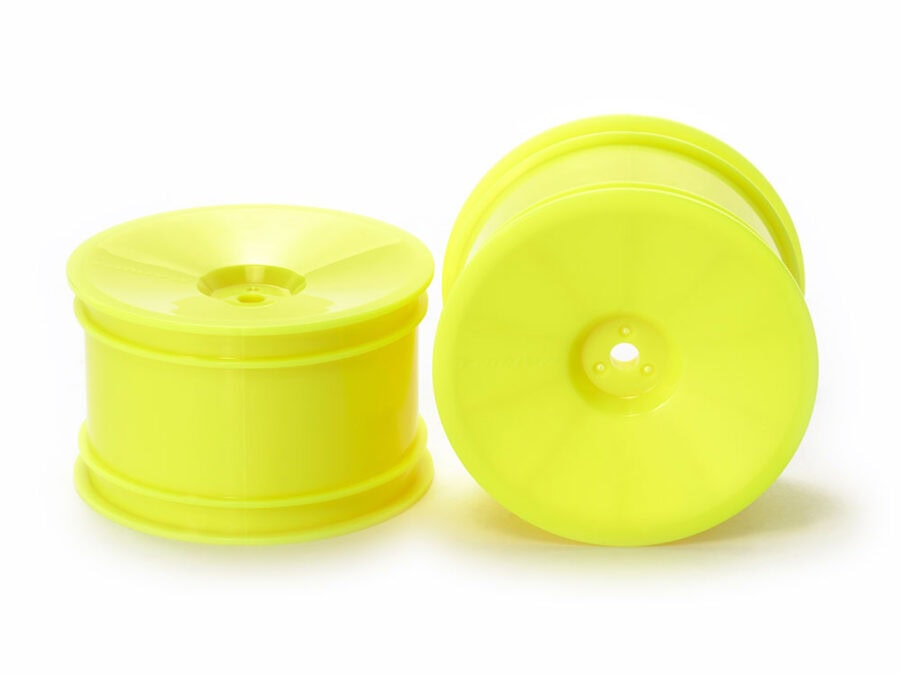Tamiya 54749 RC Buggy Rear Dish Wheels (Hex Hub, Yellow)：圖片 1