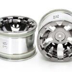 Tamiya 54831 T3-01 Wheels for Rear Wide Semi-slick Tires (Chrome Plated, 2pcs.)