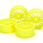 Tamiya 54852 Medium-Narrow 18-Spoke Wheels (24mm Width, Offset 0)(Fluorescent Yellow/4pcs.)