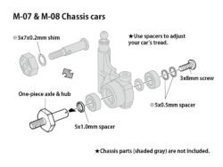 Tamiya 54996 M-Chassis Lightweight One-Piece Aluminum Axle & Hub Set：圖片 3