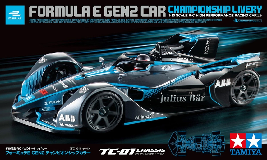 Tamiya 58681 1/10 RC Formula E GEN2 Championship Livery (TC-01