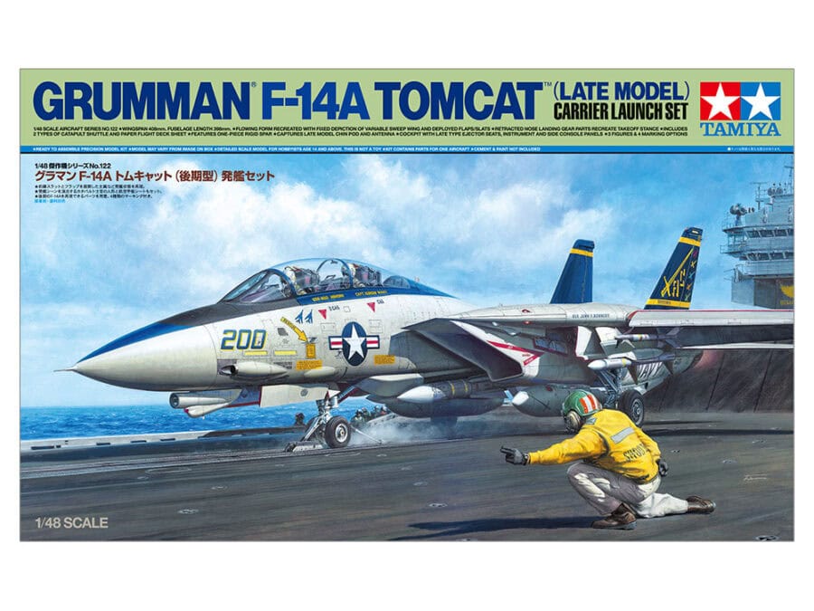 Tamiya 61122 1/48 Grumman F-14A Tomcat (Late Model) Carrier Launch Set：圖片 2