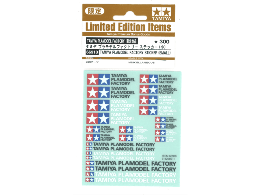 Tamiya 66918 Tamiya Plamodel Factory Sticker (Small)：圖片 1