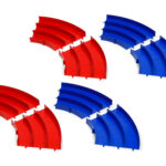 Tamiya 69578 Japan Cup Junior Circuit Curve Section Set (Blue/Red, 4pcs. each)