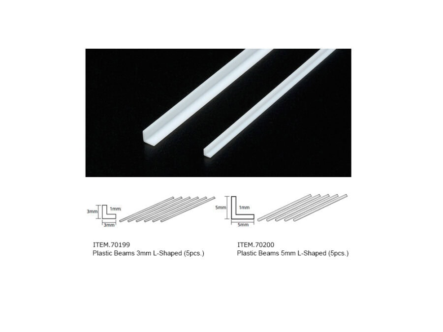 Tamiya 70200 Plastic Beams 5mm L-Shaped (5pcs.)：圖片 1