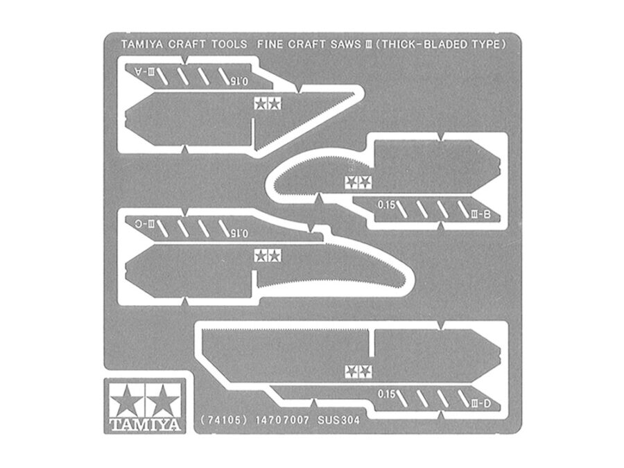 Tamiya 74105 Fine Craft Saws III (Thick Bladed Types)：圖片 1