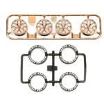 Tamiya 95530 Low-Profile Tire & Copper Plated Wheel Set (Y Spoke)