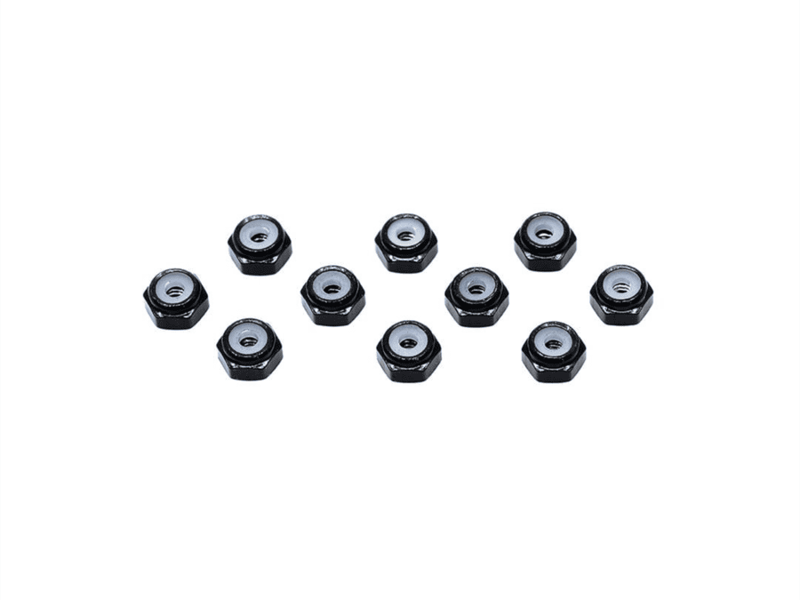 Tamiya 92433 2mm Aluminium Lock Nuts (Black, 10pcs.) TKC 25TH Anniversary Special Version：圖片 1