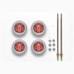 Tamiya 94730 Super X Nut Fastened Red Plated Wheels S & Arched Tires (w/ Low Friction Washers)