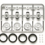 Tamiya 94865 Silver Plated Large Dia. 1-Way Wheels WT w/Offset Tread Tires