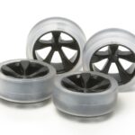 Tamiya 94896 Soft Low-Profile Tire & Carbon Wheel Set (5-Spoke)