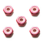 Tamiya 94900 2mm Aluminum Lock Nut (Pink, 5pcs.)