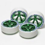 Tamiya 95075 Fully Crowled Mini 4wd 20th Anniv. White Tires & Green Plated Wheels